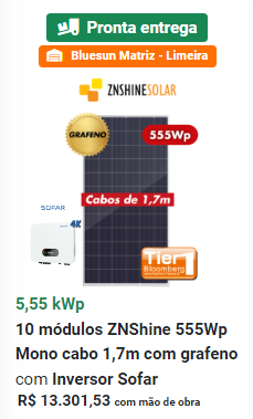 5.55 kWp Kit - 695 kWh/mês